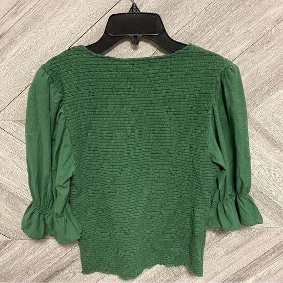 NATION LTD | Bardot Gathered Sleeve Tee In Fern Green Smocked Size L REVOLVE - Picture 10 of 11